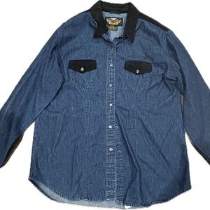 Harley Davidson Blue Denim button up shirt